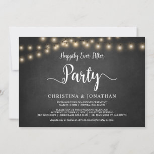 Happily Ever After Party,  String Light Elopement  Invitation