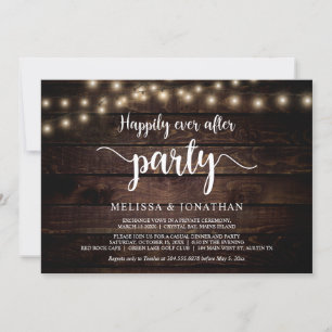 Happily Ever After party,  String Lights Elopement Invitation