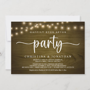 Happily Ever After party,  String Lights Elopement Invitation