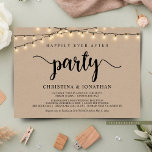 Happily Ever After party,  String Lights Elopement Invitation<br><div class="desc">Beautiful Happily Ever After party,  Wedding Elopement Announcement / Invitation card,  in Rustic farm kraft,  String Lights design. This is perfect for your wedding reception and post-wedding celebration party. Add your details in matching font / lettering.
#TeeshaDerrick</div>