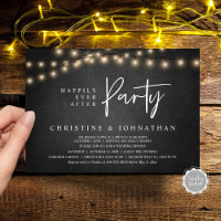 Happily Ever After party,  String Lights Elopement