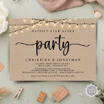 Happily Ever After party,  String Lights Elopement Invitation<br><div class="desc">Beautiful Happily Ever After party,  Wedding Elopement Announcement / Invitation card,  in Rustic farm kraft,  String Lights design. This is perfect for your wedding reception and post-wedding celebration party. Add your details.
#TeeshaDerrick</div>