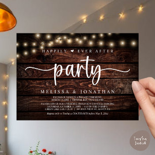 Happily Ever After party,  String Lights Elopement Invitation