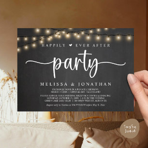 Happily Ever After party,  String Lights Elopement Invitation