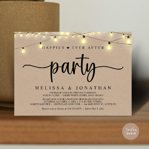 Happily Ever After party, String Lights Elopement Invitation