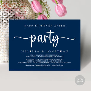 Happily Ever After party,  String Lights Elopement Invitation