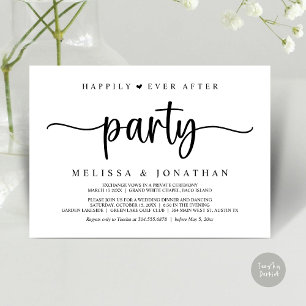 Happily Ever After party,  String Lights Elopement Invitation