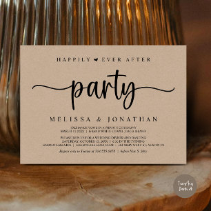 Happily Ever After party,  String Lights Elopement Invitation
