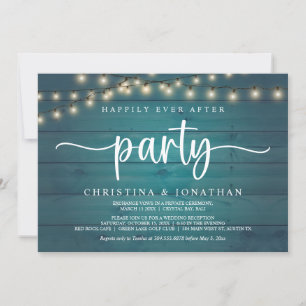 Happily Ever After party,  String Lights Elopement Invitation