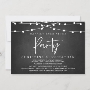 Happily Ever After party,  String Lights Elopement Invitation