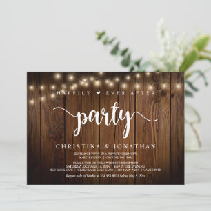 Happily Ever After party, String Lights, Elopement Invitation
