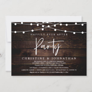 Happily Ever After party,  String Lights Elopement Invitation