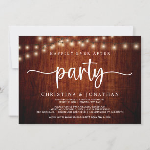 Happily Ever After party, String Lights Elopement Invitation