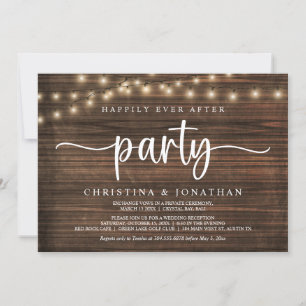 Happily Ever After party,  String Lights Elopement Invitation