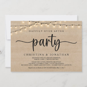 Happily Ever After party,  String Lights Elopement Invitation