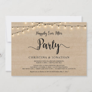 Happily Ever After party, String Lights Elopement Invitation