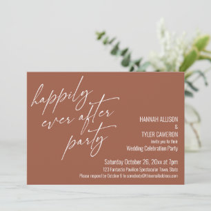 Happily Ever After Party Terracotta Reception Invitation