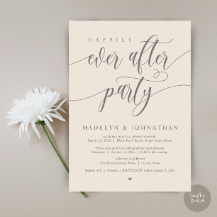 Happily Ever After Party Wedding Dinner, Cream Invitation