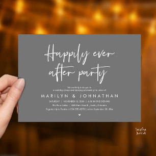 Happily Ever After Party, Wedding Dinner Dancing Invitation
