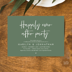 Happily Ever After Party, Wedding Dinner Dancing Invitation