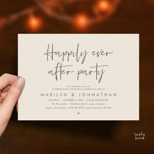 Happily Ever After Party, Wedding Dinner Dancing Invitation