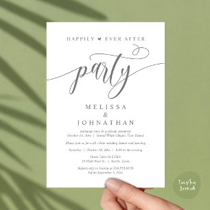 Happily Ever After Party, Wedding Dinner Dancing Invitation