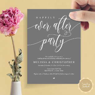 Happily Ever After Party, Wedding Dinner Dancing Invitation