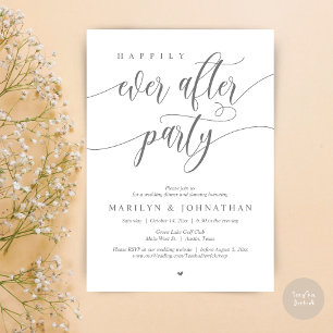 Happily Ever After Party, Wedding Dinner Dancing Invitation