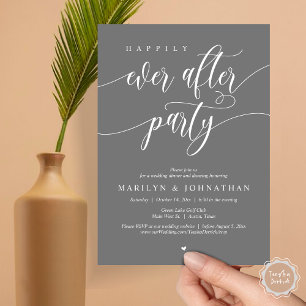Happily Ever After Party, Wedding Dinner Dancing Invitation
