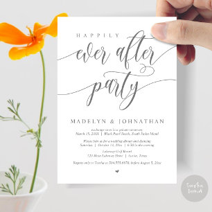 Happily Ever After Party Wedding Dinner, Grey Invitation