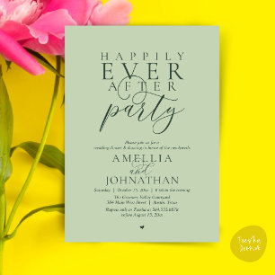 Happily Ever After Party Wedding Elopement Dinner Invitation