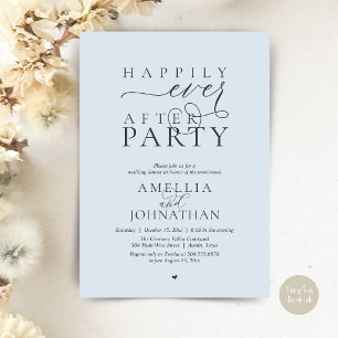 Happily Ever After Party Wedding Elopement Dinner Invitation