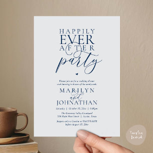 Happily Ever After Party Wedding Elopement Dinner Invitation