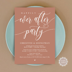 Happily Ever After Party, Wedding Elopement Dinner Invitation