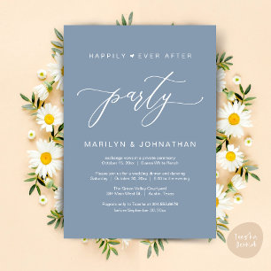 Happily Ever After Party Wedding Elopement Dinner Invitation