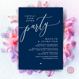 Happily Ever After Party Wedding Elopement Dinner Invitation