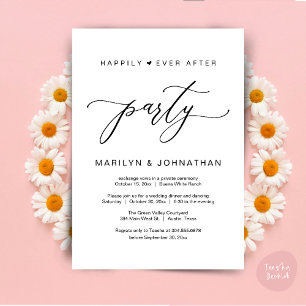 Happily Ever After Party Wedding Elopement Dinner Invitation