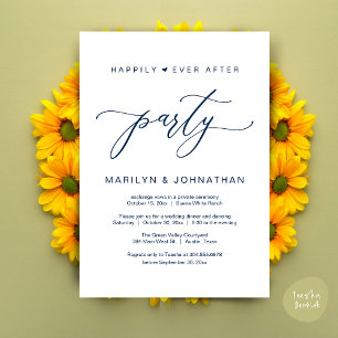 Happily Ever After Party Wedding Elopement Dinner Invitation
