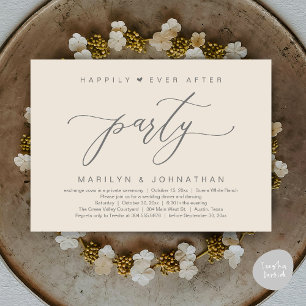 Happily Ever After Party Wedding Elopement Dinner Invitation