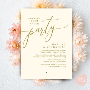 Happily Ever After Party Wedding Elopement Dinner Invitation