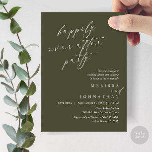 Happily Ever After Party, Wedding Elopement Dinner Invitation