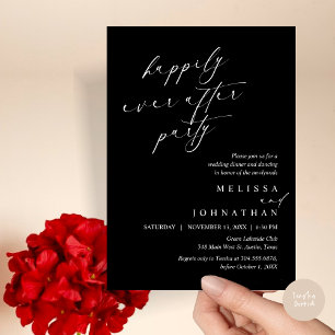 Happily Ever After Party, Wedding Elopement Dinner Invitation