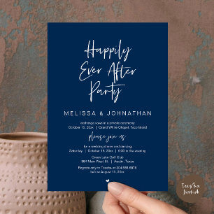 Happily Ever After Party, Wedding Elopement Dinner Invitation