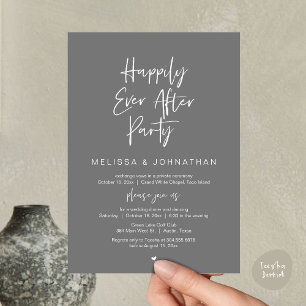 Happily Ever After Party, Wedding Elopement Dinner Invitation