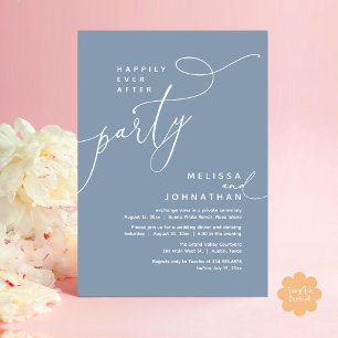 Happily Ever After Party Wedding Elopement Dinner Invitation