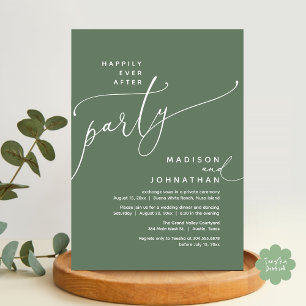 Happily Ever After Party Wedding Elopement Dinner Invitation