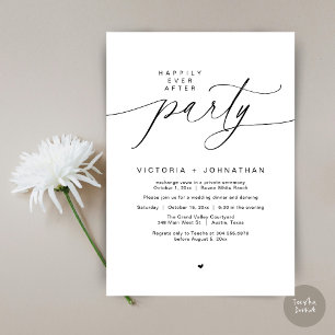 Happily Ever After Party Wedding Elopement Dinner Invitation