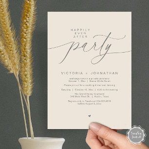 Happily Ever After Party Wedding Elopement Dinner Invitation