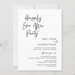 Happily Ever After Party, Wedding Elopement Invitation