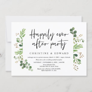 Happily ever after party, Wedding Elopement Invitation